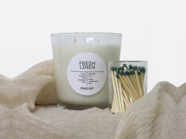 Fresh Linen Scented Candle Cotton Scented Candle Clean Linen